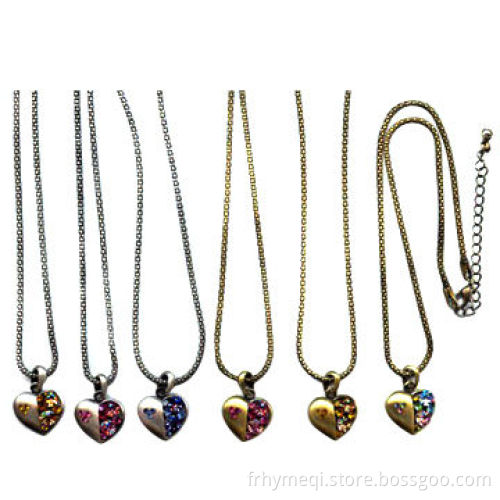Heart-shaped Pendant Necklaces with Crystal Stone, OEM Orders Welcomed